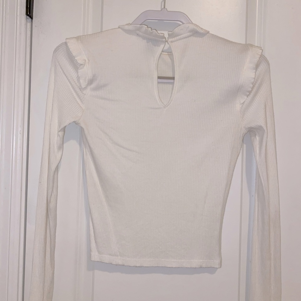 White Sweater with Ruffles. - Picture 2 of 2